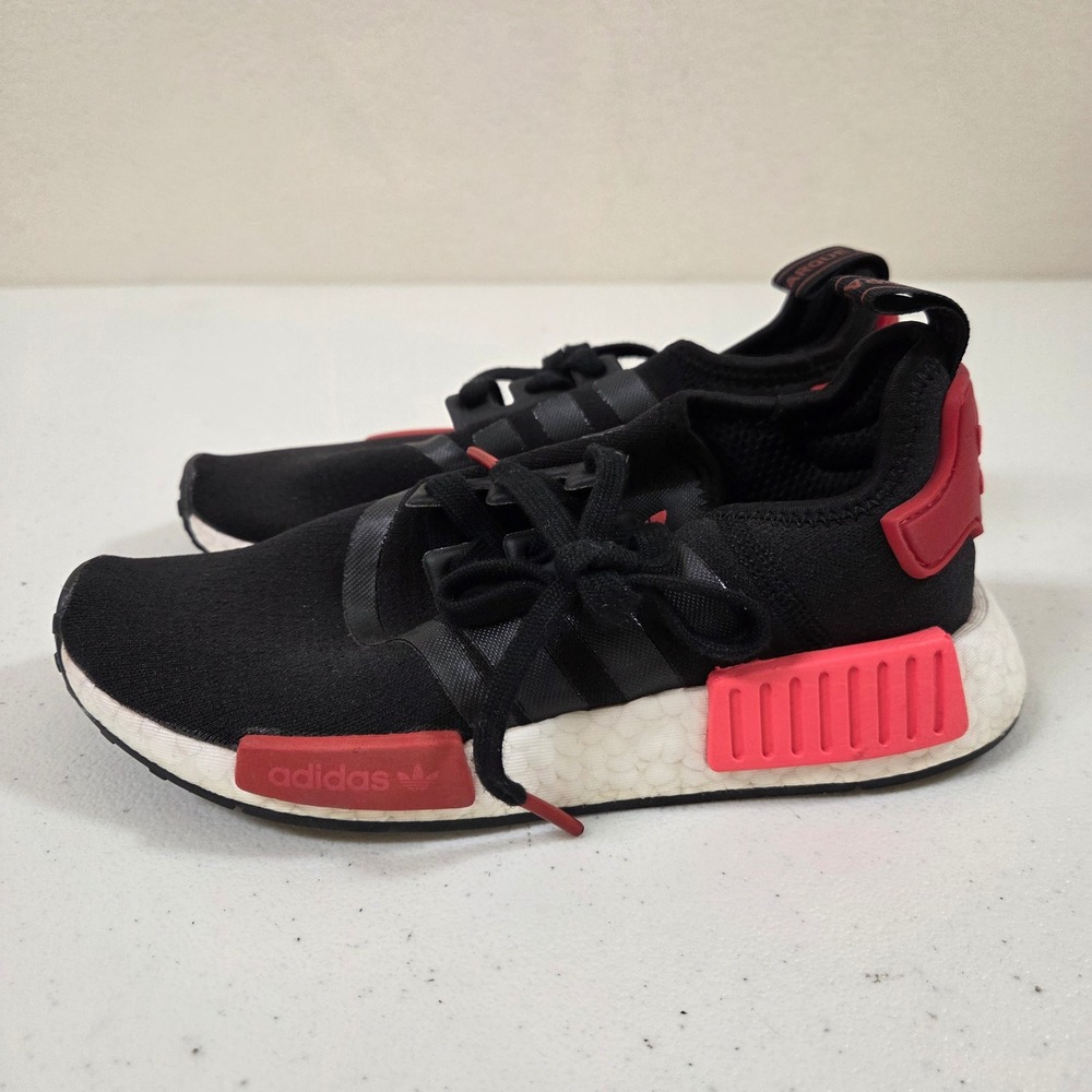 Adidas‎ NMD R1 Black Red Sneakers US 5.5 Womens Running Shoes SHW 675001